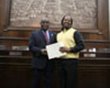 photo of Bill Campbell receiving an award